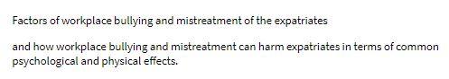 Factors of workplace bullying and mistreatment of