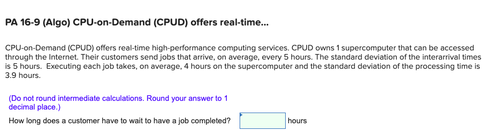 PA 16-9 (Algo) CPU-on-Demand (CPUD) offers