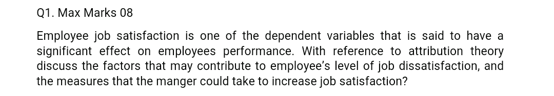 please send asap Q1. Max Marks 08 Employee job