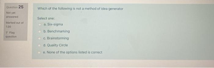 Question 25 Which of the following is not a
