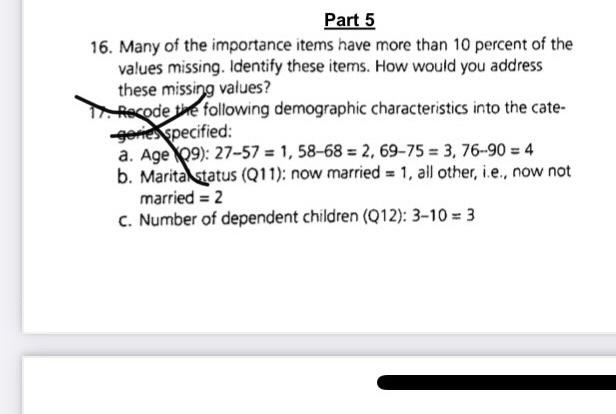 i need help on part 5 #16 20 21 22 Part 5 16.