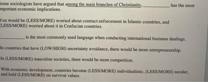 this is for my international business course.