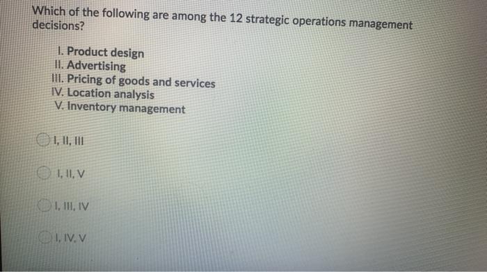 Which of the following are among the 12 strategic