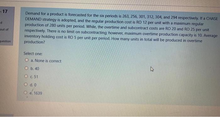 erations Management Fall20 stion 18 yet wered Al