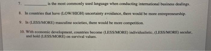 this is for my international business course.