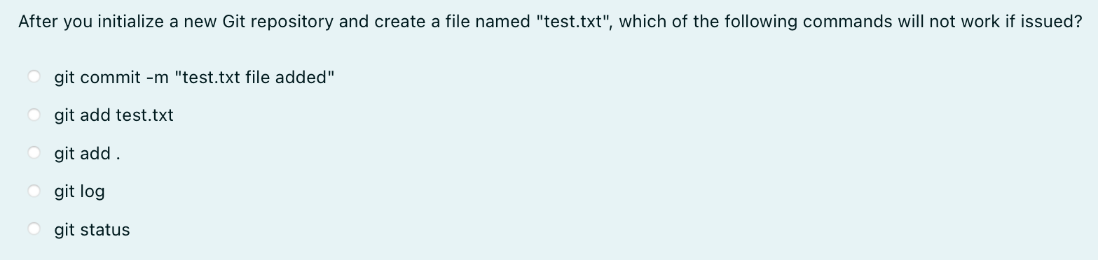 After you initialize a new Git repository and
