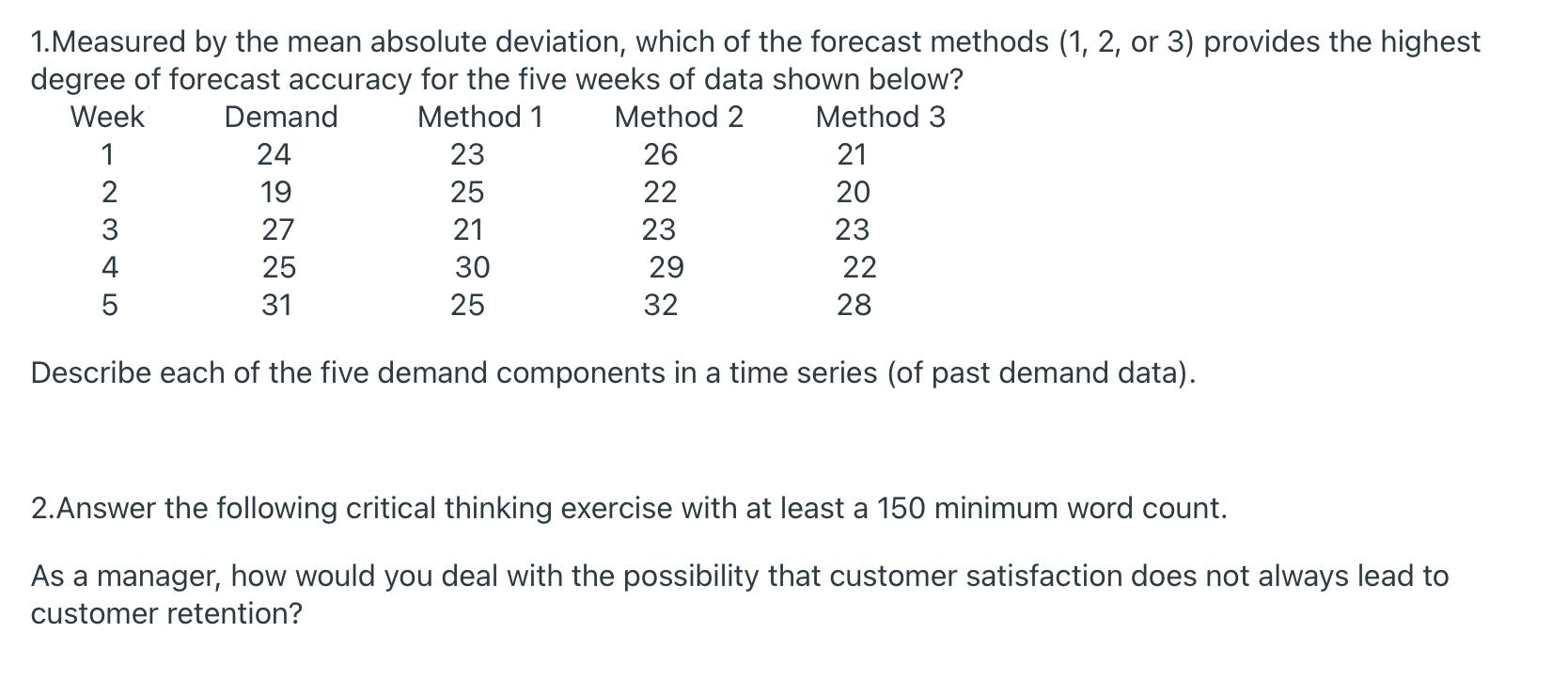 1. Measured by the mean absolute deviation, which