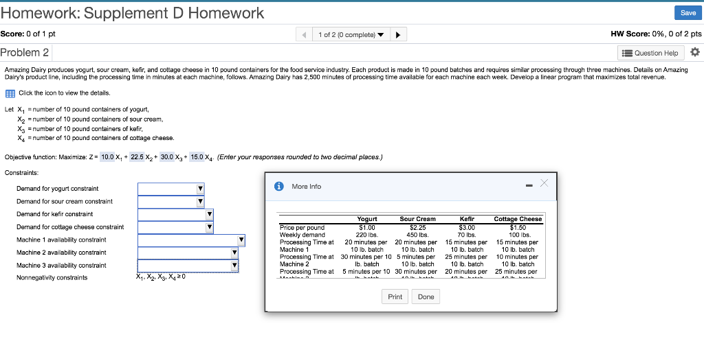 Save Homework: Supplement D Homework Score: 0 of