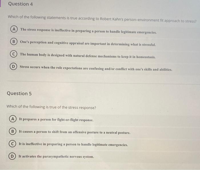 Question 4 Which of the following statements is