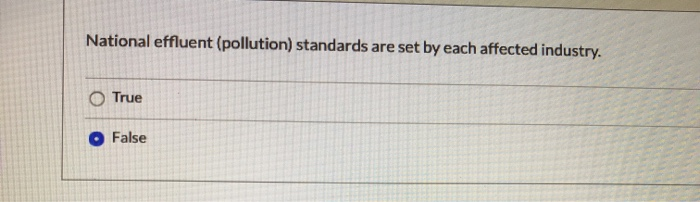 National effluent (pollution) standards are set