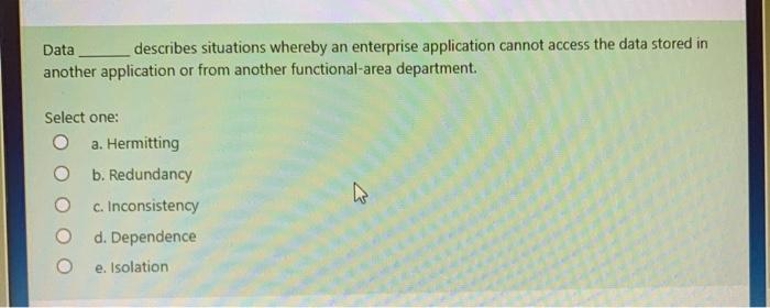 Data describes situations whereby an enterprise