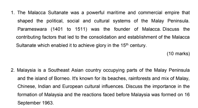 1. The Malacca Sultanate was a powerful maritime