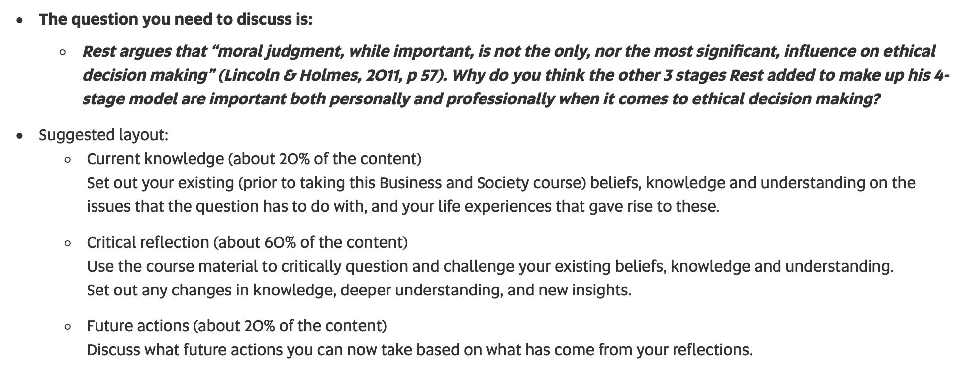 . The question you need to discuss is: o Rest