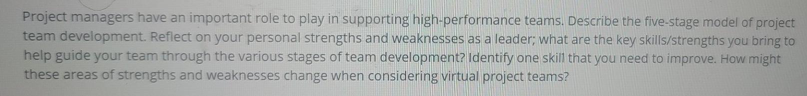 Project managers have an important role to play