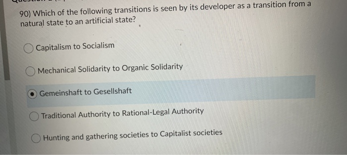 90) Which of the following transitions is seen by