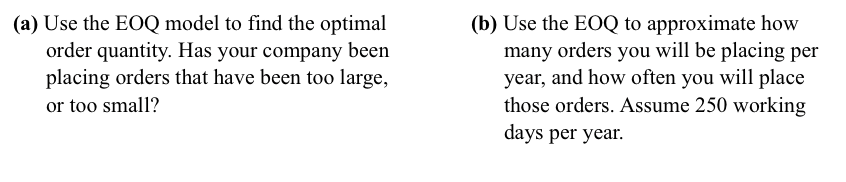 Example 3 - Your company sells boxes of writing