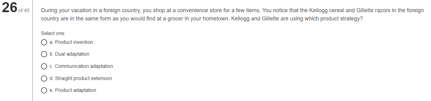 26 of 40 During your vacation in a foreign