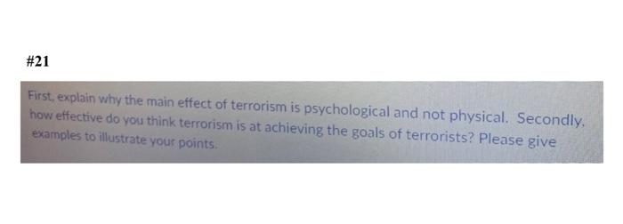 1 paragraph answer. thank you! #21 First, explain