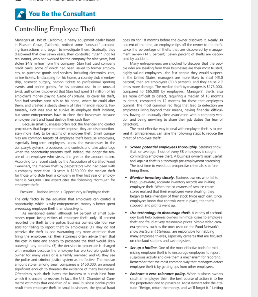 Read You Be the Consultant: "Controlling Employee