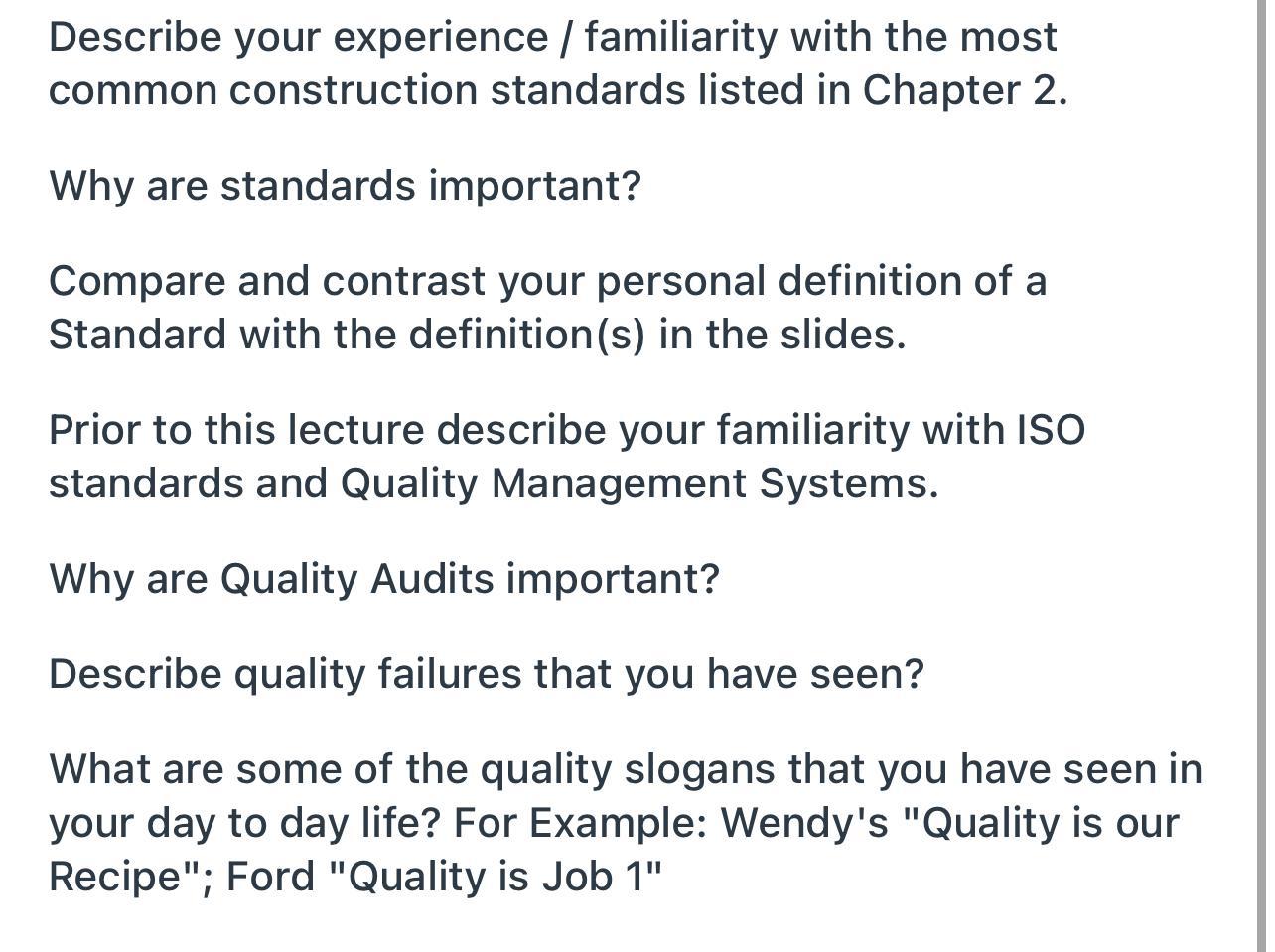 Describe your experience / familiarity with the