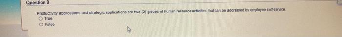 Question 9 Productivity applications and