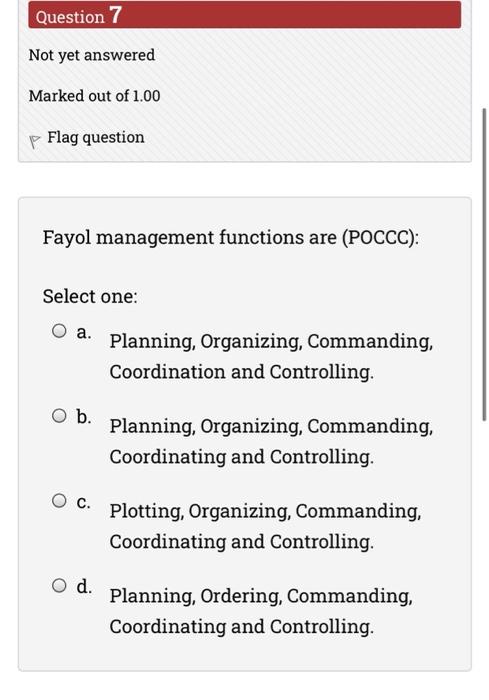fast please Question 7 Not yet answered Marked