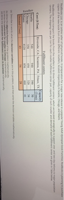 RealBooks Ltd. is an online seller of physical)