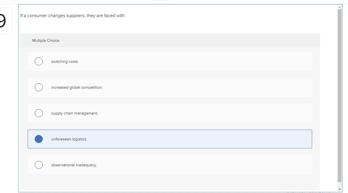If a consumer changes suppliers, they are faced