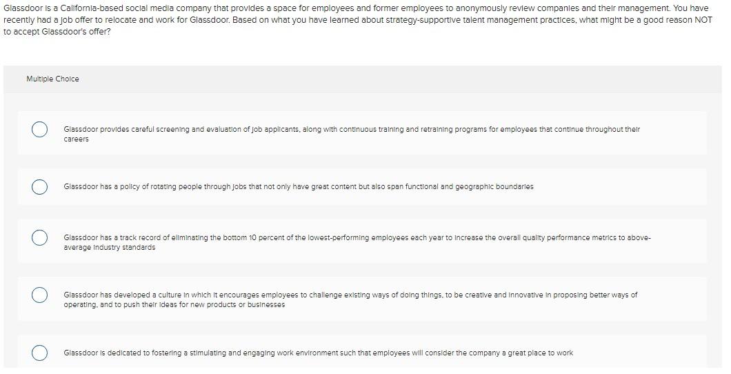 Glassdoor is a California-based social media