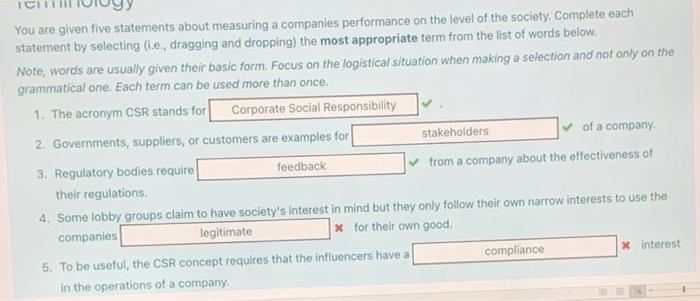 You are given five statements about measuring a