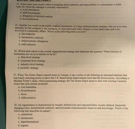 34. Which term most closely refers to assigning