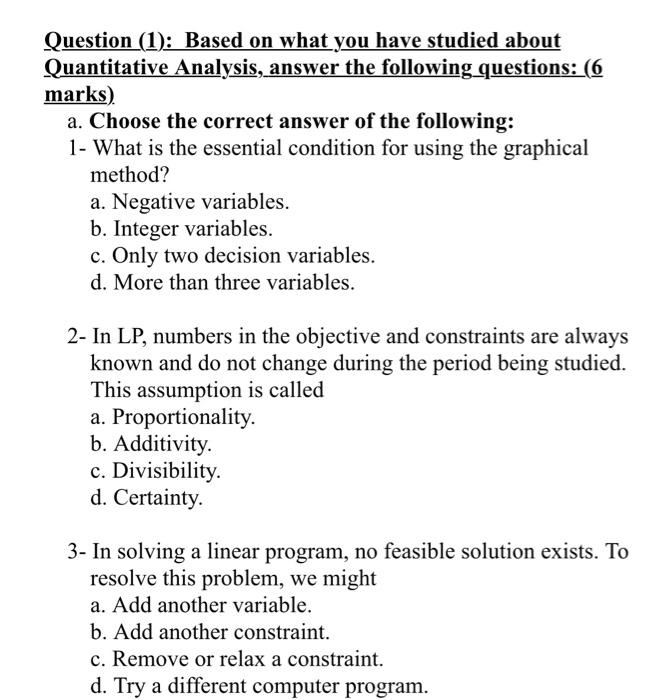 plz quickly Question (1): Based on what you have