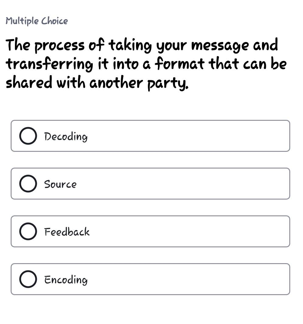 introduction to communication Multiple Choice