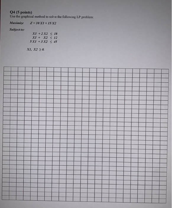 Q4 (5 points) Use the graphical method to solve