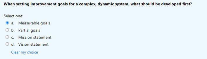 When setting improvement goals for a complex,