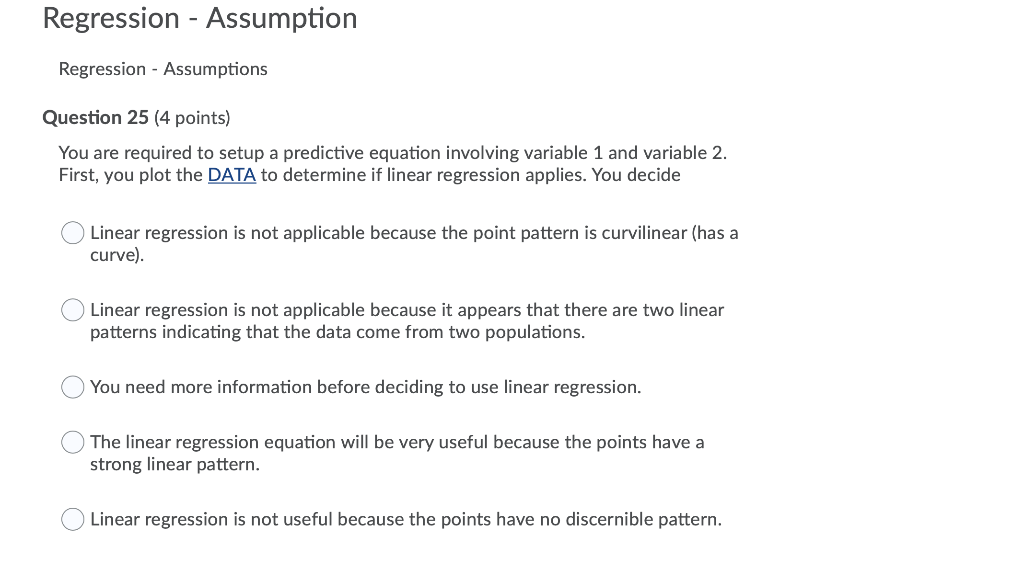 Instructions Regression - Assumption Regression -