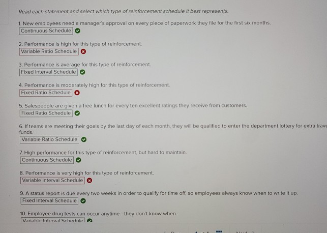 Read each statement and select which type of
