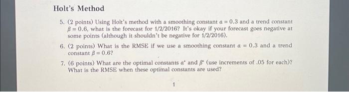 please use excel and show formulas! thank you! 5.