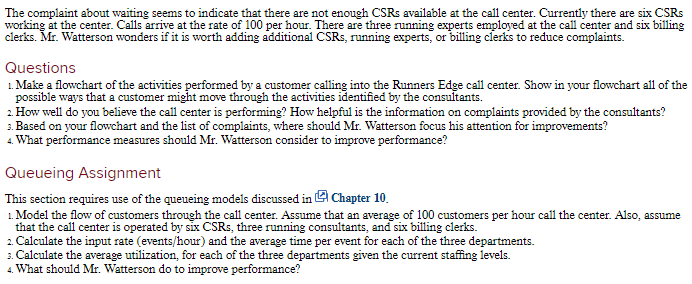 PLEASE ANSWER "QUESTIONS" Case: Runners Edge-Call