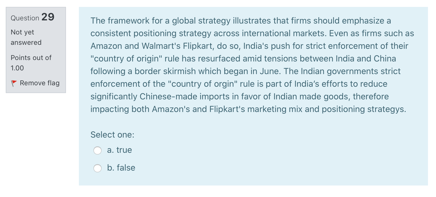 Question 28 Not yet answered Points out of 1.00