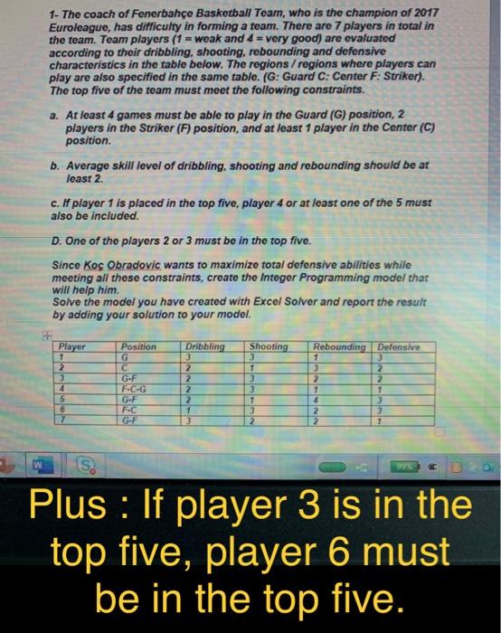 1- The coach of Fenerbahe Basketball Team, who is