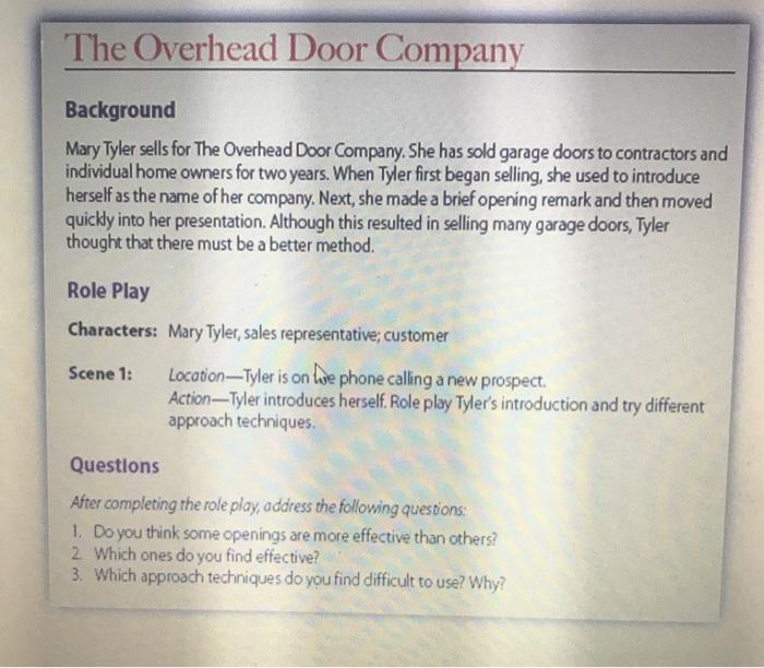 The Overhead Door Company Background Mary Tyler