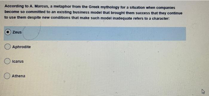 According to A. Marcus, a metaphor from the Greek