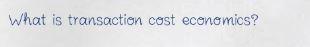 What is transaction cost economics