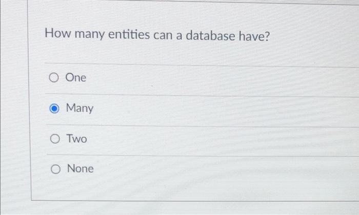 How many entities can a database have? How many