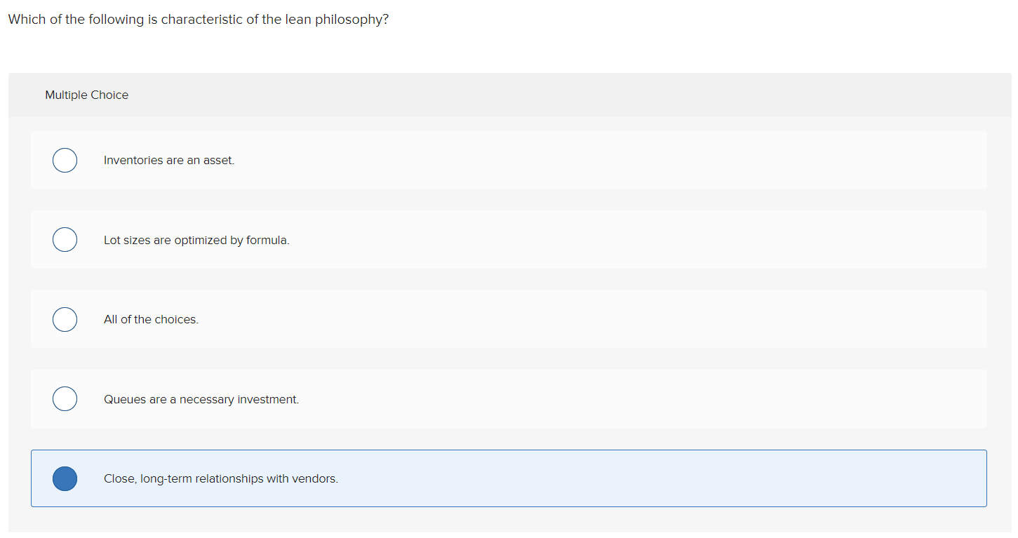 Which of the following is characteristic of the