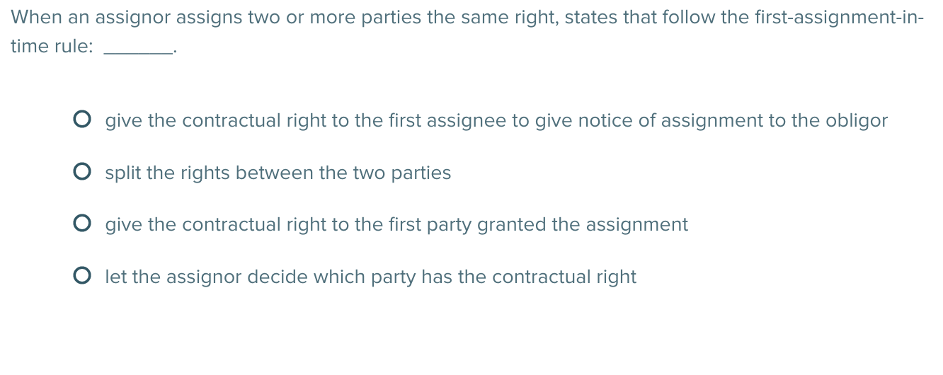 When an assignor assigns two or more parties the