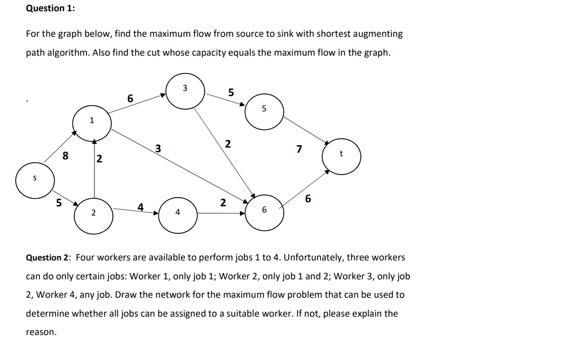 Question 1: For the graph below, find the maximum