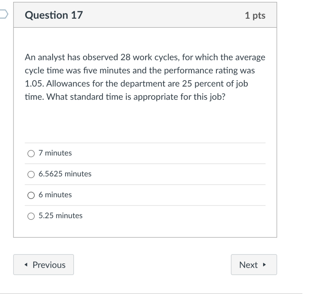 Suppose that the allowance factor (workday) for a