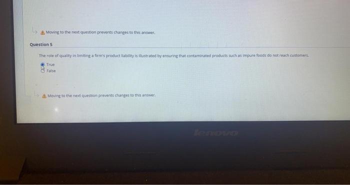 Moving to the next question prevents changes to